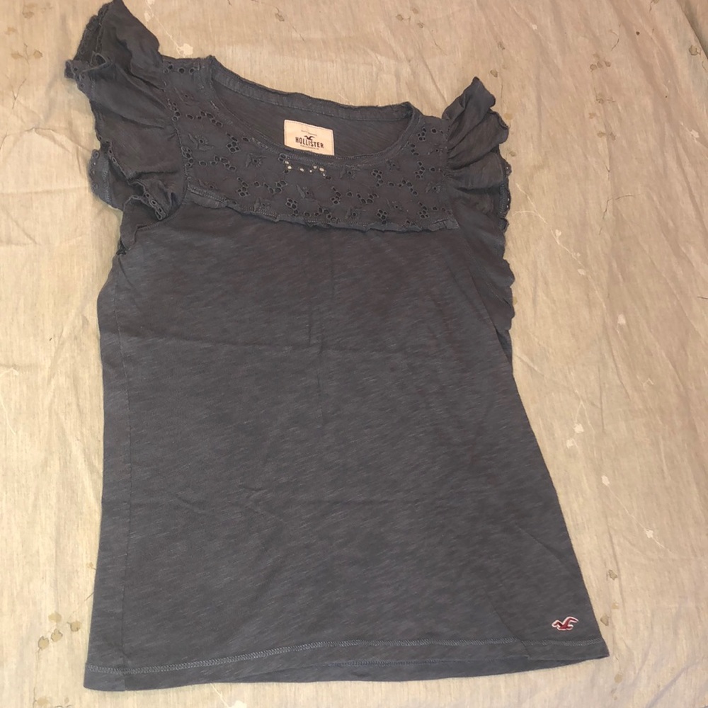 Hollister t-shirt with ruffles and eyelet